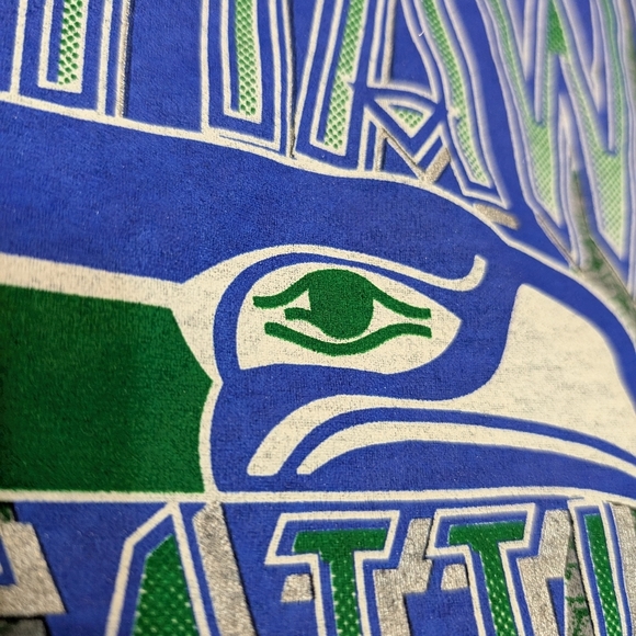 VTG '94 Seattle Seahawks Single Stitch Shirt Mens XL USA Made Striped - Picture 4 of 11